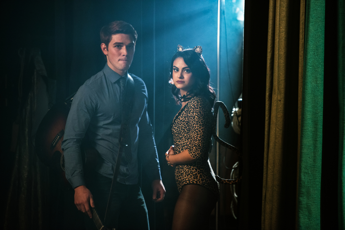 Archie (K.J. Apa) and Veronica (Camila Mendes) on Riverdale 1x06 Faster Pussycat Kill Kill (CW via IMDB)